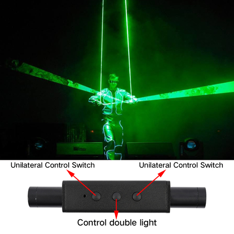 Mini espada láser de doble dirección para espectáculo de Dj, luz verde de doble cabeza, rayo ancho, láser doble, bolígrafo de baile ► Foto 1/6