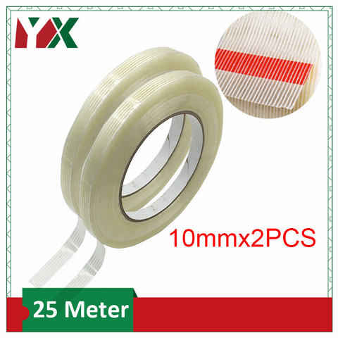 YX-2 rollos de cinta de fibra de vidrio transparente de 10mm, cinta adhesiva de un solo lado a rayas para embalaje de flejado Industrial fijo ► Foto 1/6