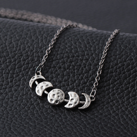 Collar de Luna y luna Lunar, joyería Celestial, fases lunares ► Foto 1/5