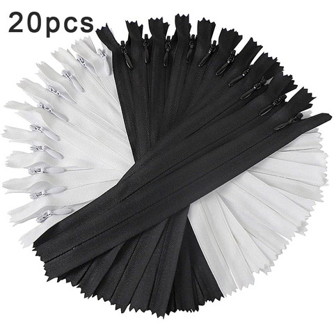 #3 blanco y negro Mini Invisible cremalleras de Nylon de bobina para Sastre manualidades de costura de Nylon cremalleras vestido sofá cubierta 10 cremalleras cm 15cm 20cm ► Foto 1/6