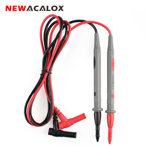 NEWACALOX-Sonda de punta de aguja, cables de prueba, pasador, multímetro Digital Universal, multímetro, probador, sonda de plomo, Cable de lápiz 20A ► Foto 1/6