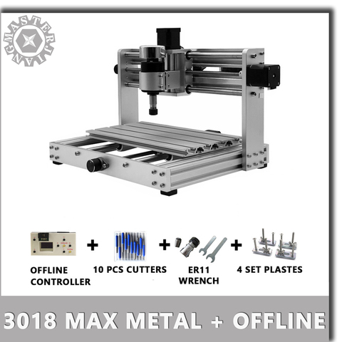 Controlador GRBL de Metal CNC 3018 Max con control fuera de línea de husillo de 200W, fresadora láser de pcb de 3 ejes, cuerpo de metal, enrutador de madera Diy ► Foto 1/6