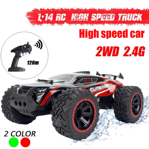 Coche de carreras todoterreno a Control remoto para niños, juguete de vehículo de alta velocidad 2WD 1/14 RC, 2,4 Ghz Crawlers Electric Monster Truck, regalo para niños ► Foto 1/6