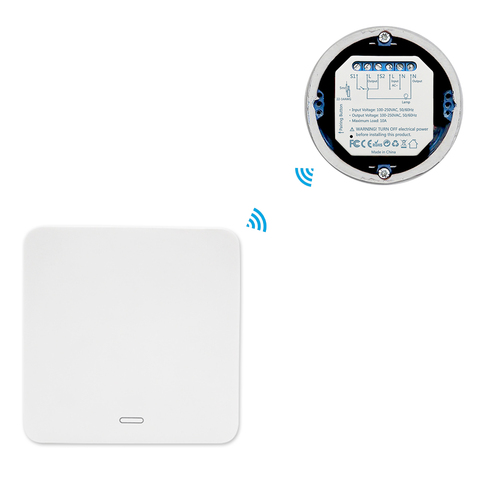 Interruptor inalámbrico de luz con Control remoto, pulsador autoalimentado, Panel de pared sin varilla, No necesita batería, WIFI, fácil de usar ► Foto 1/6