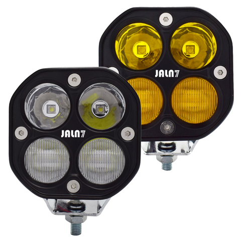 JALN7-faro LED de trabajo para motocicleta, 40W, 4x4, cuadrado, 3 pulgadas, amarillo, blanco, CC de 12V, 24V, antiniebla, Lada 4WD ► Foto 1/6