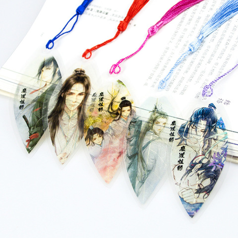 Mo dao zu shi forma de hoja de marcadores impermeable de PVC transparente marcapáginas de plástico hermoso marcas de libros, regalo ► Foto 1/3