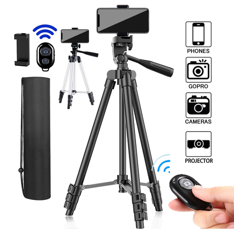 DSLR Flexible trípode extensible viaje ligero soporte bolsa de transporte Bluetooth remoto teléfono celular montaje cámara Gopro Live Youtube ► Foto 1/6