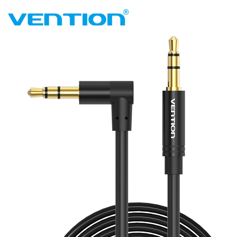 Vention 3,5mm Jack Audio Cable 3,5 cable macho a macho Audio 90 grados ángulo recto AUX Cable para auriculares de coche MP3/4 Cable Aux caliente ► Foto 1/6