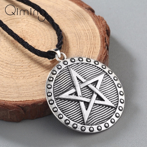 Moda pentagrama estrella collar pagano mujeres vikingo joyería Wiccan Simple Slavic símbolo declaración collar hombres regalo ► Foto 1/3