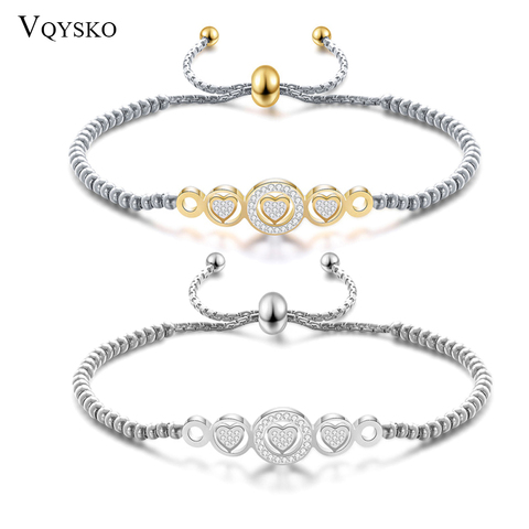 Pulsera con colgante de corazón hecho a mano para mujer, brazalete de cuentas de acero inoxidable, joyería, regalo, 2022 ► Foto 1/6