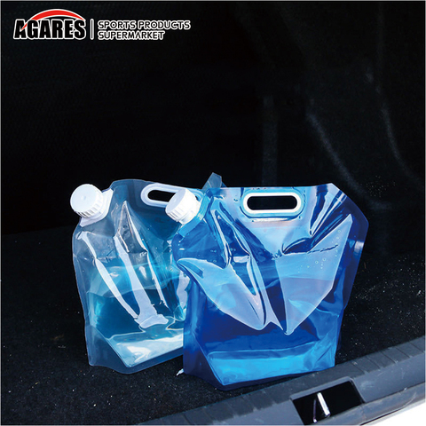 Bolsas de agua plegables para exteriores, contenedor de agua portátil para acampar, cocinar, Picnic, barbacoa, coche, tanque de agua de 5L/10L ► Foto 1/5