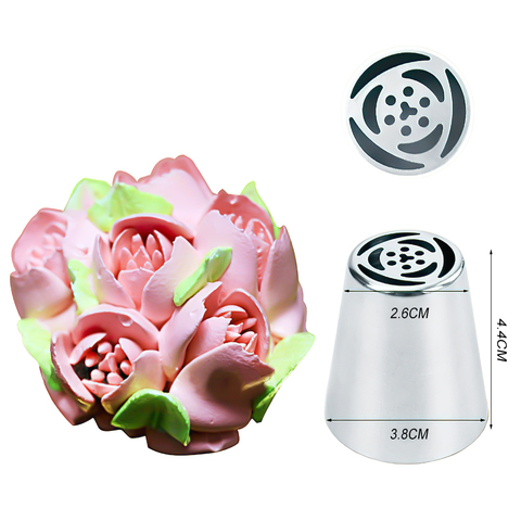 Boquillas rusas para glaseado de tulipán, boquillas de acero inoxidable para decoración de pasteles y magdalenas, 1 unidad ► Foto 1/5