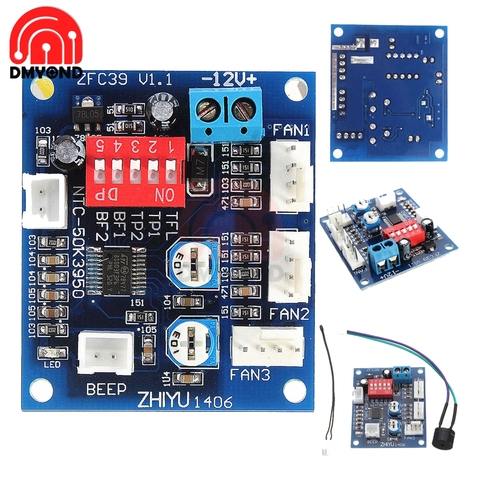 Controlador de velocidad de ventilador de alta temperatura, módulo de CPU, alarma de temperatura PWM PC CPU termostato termistor, 4 cables, 12V de CC ► Foto 1/6