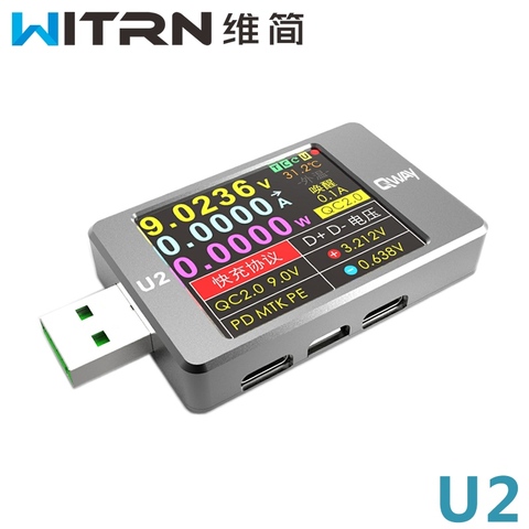 Medidor de corriente y voltímetro U2p, probador USB QC4 + PD3.0 2.0PPS, capacidad de protocolo de carga rápida ► Foto 1/1