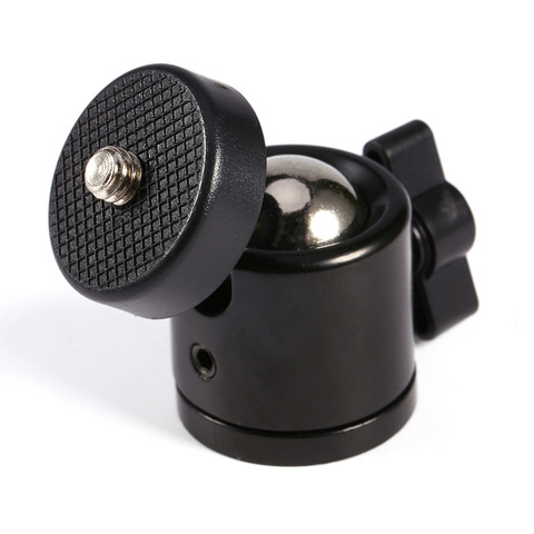 Mini rótula de bola de trípode de 360 grados, Color negro, soporte de montaje de tornillo de 1/4 