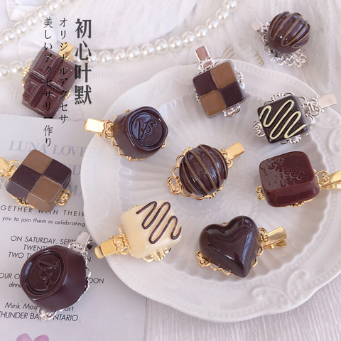 Horquilla japonesa y coreana de chocolate para chica, joyería para el cabello de lolita, horquilla con borde ► Foto 1/4