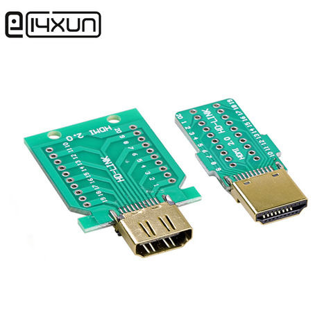 EClyxun-conector de Cable 19 + 1, 1 Uds., HDMI estándar, macho soldado, hembra, enchufe de reparación chapado en oro ► Foto 1/3