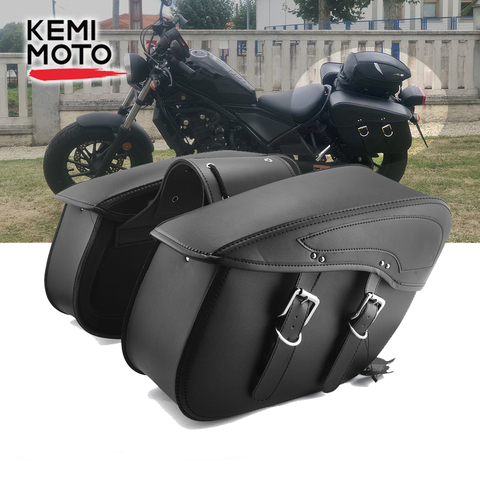 2X motocicleta de cuero de la motocicleta de la bolsa de cuero de la PU para Harley Sportster XL 883 1200 XL883 XL1200 bolsas de equipaje para crucero ► Foto 1/6