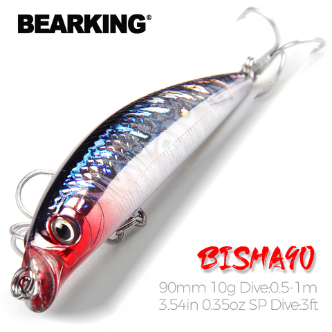 Bearking-Señuelos de lápiz para pesca, modelo popular, en forma de pececillo flotante, cebo de tamaño 90mm, 10g, imán interior, buceo 0,5m ► Foto 1/6