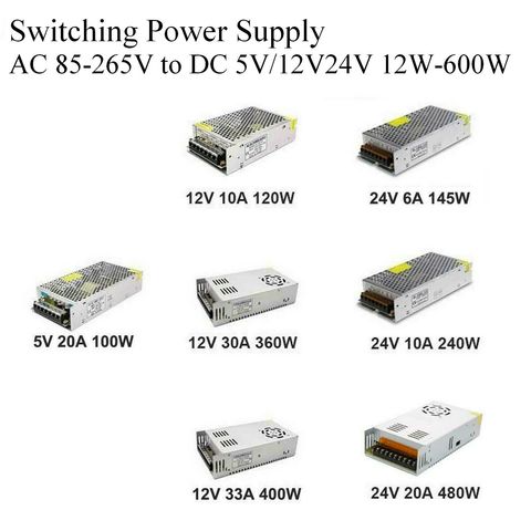 AC DC 5V 12V fuente de alimentación 24 V 48V 48V Fonte 500W transformadores 220V a 5 12 24 V fuente de alimentación 5V 12V 24 V SMPS decir bueno ► Foto 1/6