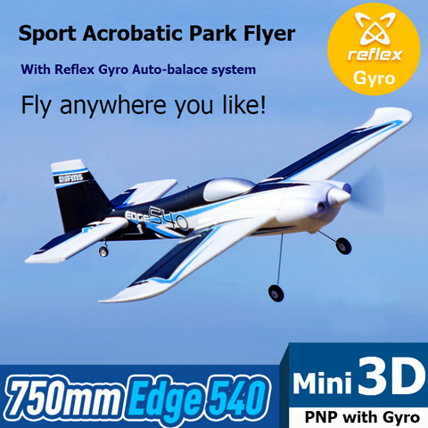 Avión de radiocontrol FMS, 750mm, Edge 540, para Parque, acrobático 3D, deporte, interior, con giroscopio reflejo, Auto Balance, PNP, modelo Hobby Aircraft ► Foto 1/6