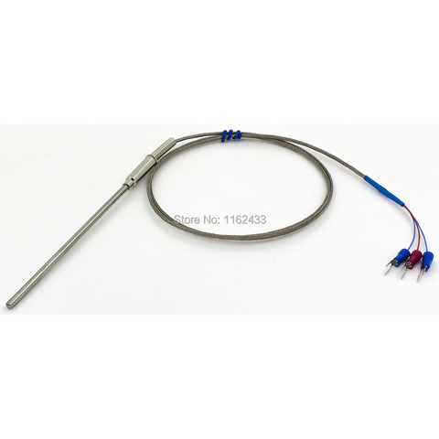 FTARP08 PT100 Tipo 2m de metal trenzado de 100mm cable de sonda flexible cabeza RTD sensor de temperatura diámetro 3mm 4mm 5mm 6mm ► Foto 1/1