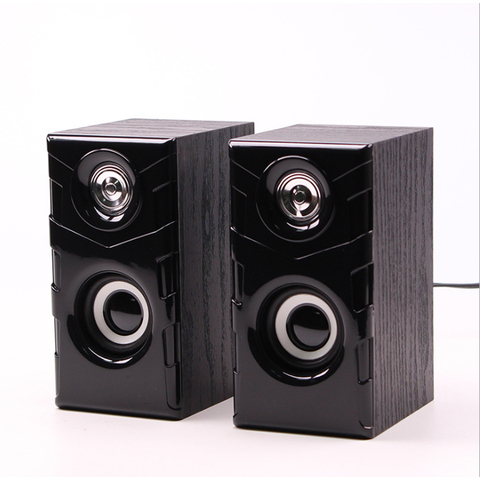 USB Wired Wooden Combination Speakers Computer Speakers Bass Stereo Music Player Subwoofer Sound Box 2.0 Multimedia Speakers ► Foto 1/6