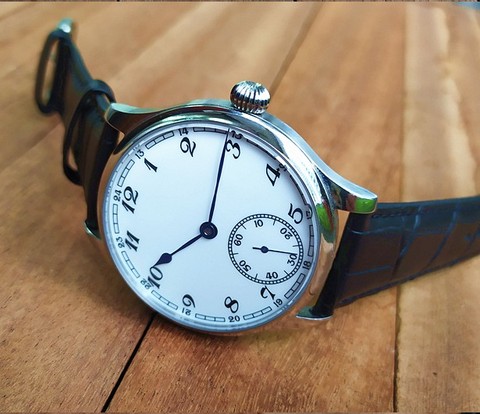 GEERVO-reloj con esfera blanca esmaltada para hombre, cristal de zafiro o cristal Mineral de 44mm, reloj mecánico de 17 joyas asiáticas, GR09-20, 6498 ► Foto 1/6