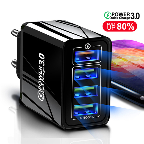 Lovebay-cargador USB 3,0 de 48W para iphone, Samsung y tableta, adaptador de carga rápida con enchufe europeo y estadounidense ► Foto 1/6