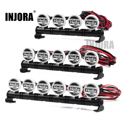 INJORA 1 Uds RC techo del coche con LED luces de la lámpara Bar para 1/10 coche trepador de control remoto Traxxas TRX-4 SCX10 90046 Recat MST ► Foto 1/6