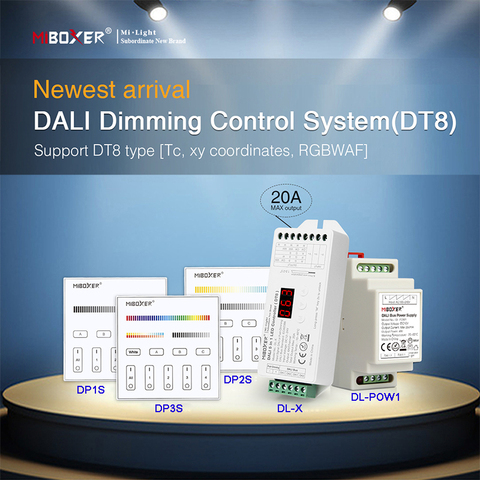 Sistema de Control de atenuación Miboxer DALI (DT8) 86 panel táctil DALI 5 en 1, controlador LED, fuente de alimentación de Bus DALI, carril DIN para lámparas led ► Foto 1/6