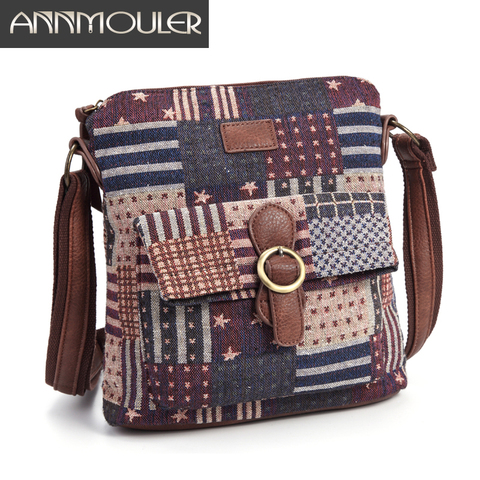 Annmouler-Bolso de hombro Vintage para mujer, bandolera de tela, bolso de diseñador de marca, bandolera para mujer, bolso de mano para niña ► Foto 1/6