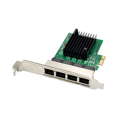 PCIE Quad Gigabit 2 de 4 puertos RJ45 Cat5e Cat6e 10/100/1000Mbps Ethernet NIC RTL8111F ASM1184 para PCI e exprés aplicaciones ► Foto 1/6