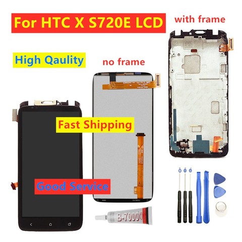 Pantalla LCD 100% de 4,7 pulgadas para HTC One X S720e, Sensor de montaje de digitalizador con pantalla táctil con marco para HTC S720e ► Foto 1/5
