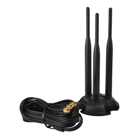Antena WiFi Superbat RP-SMA Base magnética de doble banda 2,4 GHz 5,8 GHz para Router inalámbrico Gateway PCI Express adaptador de tarjetas de red ► Foto 1/5