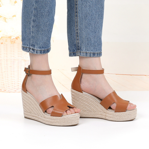 Zapatos de mujer Sapato femenino Tienda Soludos plataforma cuñas Sandalias Zapatos de tacón para vestidos tacones Venta de verano Slip en cuña ► Foto 1/6