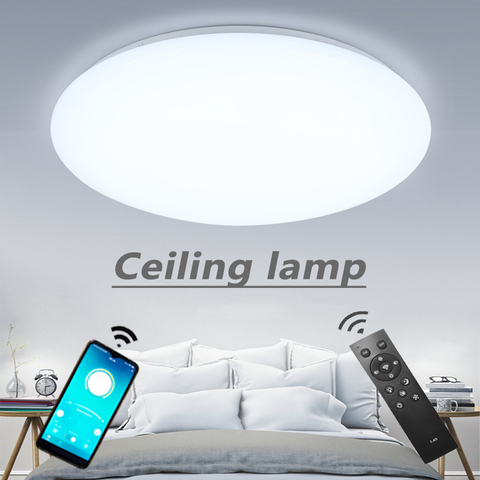 Lámparas de iluminación de LED de techo, lámpara moderna regulable por control remoto para dormitorio, sala de estar, balcón de montaje en superficie, 18w, 24w, 30w, 36w, 40w ► Foto 1/6