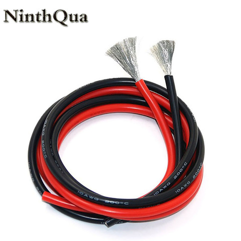 Cable de silicona de 2M, 12/13/14/15/16/18/20/26/28/30AWG, 1M, negro + 1M, rojo, cable SR, cable Flexible trenzado de cobre, dos Cables eléctricos ► Foto 1/6