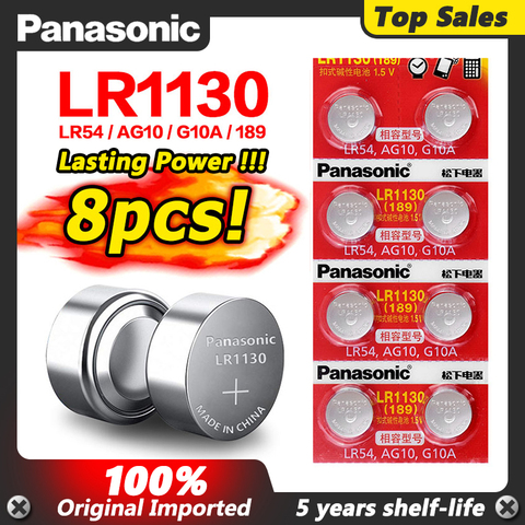 Pilas alcalinas de botón para reloj y juguetes, AG10 LR54, 1,55 V, SR54,  389, 189, LR1130, SR1130