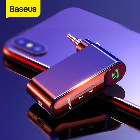 Baseus-Dispositivo receptor de bluetooth 5.0 para coche, kit inalámbrico para música y manos libres, altavoz estéreo, AUX, 3,5 mm, Jack Audio ► Foto 1/6