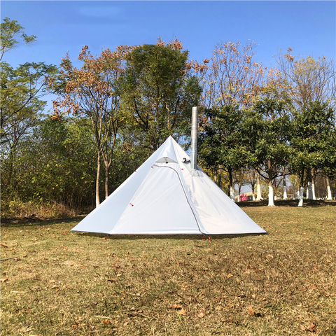 Tienda de campaña con estufa de CZX-345 para 8 personas, carpa de cono de mochilero octagonal, para Picnic, montañismo, tipi pirámide con salida de chimenea ► Foto 1/6