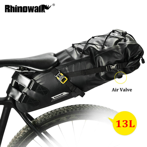 RHINOWALK-bolsa para SILLÍN de bicicleta, 10L, 13L, totalmente impermeable, para ciclismo de montaña o de carretera ► Foto 1/6