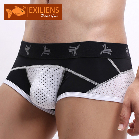 EXILIENS nueva ropa interior Sexy Para Hombre Boxer Para Hombre hueco hombres Bóxers cuecas Masculina Boxershorts calzoncillos de Hombre tamaño L-4XL 123001 ► Foto 1/6