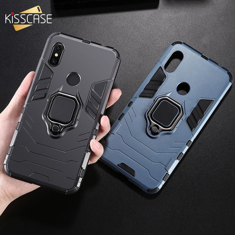 KISSCASE Armor teléfono caso para Xiao mi rojo mi 6 6pro Note 4X 5 6pro 7 Combo titular caso para Xiao mi mi 8 9T A1 A2 Max 3 Pocophone F1 Fundas funda xiaomi redmi note 7 6 pro mi a2 a1 ► Foto 1/6