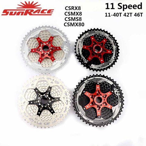 SunRace-Cassette ancho de velocidad para bicicleta de montaña, piñón de amplio rango, con 11 velocidades, 11-42T, 11-46T y 11-50T, CSMS8, CSMX8, MX80, envío gratis ► Foto 1/6