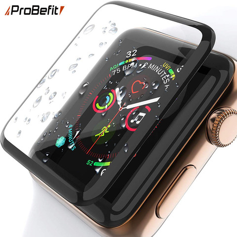 3D borde curvado HD vidrio templado para Apple Watch Serie 3 2 1 38 MM 42 MM film Protector de pantalla para iWatch 4 40 MM 44 MM pegamento ► Foto 1/5