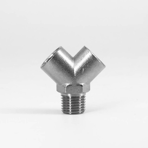 Acoplador para ajuste de tubería de acero inoxidable 1/4 NPT, conector hembra macho Y en forma de Y, de Gas Y agua, 304