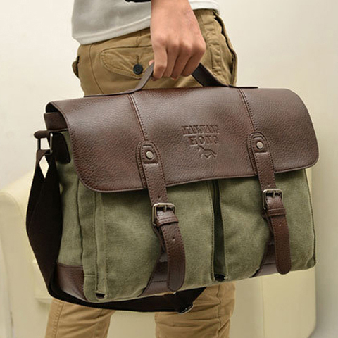 Bolso de hombro de lona militar para hombre, bandolera cruzada, bolso de mano ► Foto 1/1