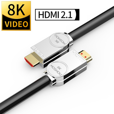MOSHOU HDMI 2,1 Cable para PS4 Ultra-HD (UHD) 8K HDMI 2,1 Cable 48Gbs con Audio y Ethernet HDMI para Xiao Mi caja de HDMI Cable 15M ► Foto 1/6