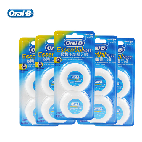 Oral B esencial hilo Dental cómodo sin cera hilo Dental goma importa Interdental limpio rosca plana hilo 50 m/unids ► Foto 1/6